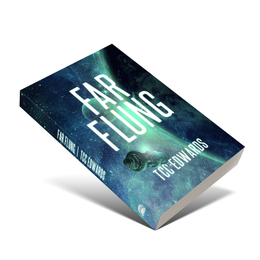 Far Flung book cover mockup.